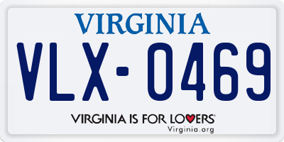 VA license plate VLX0469