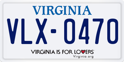 VA license plate VLX0470