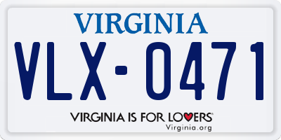 VA license plate VLX0471