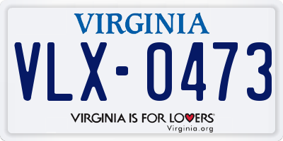 VA license plate VLX0473