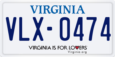 VA license plate VLX0474