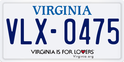 VA license plate VLX0475