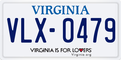 VA license plate VLX0479