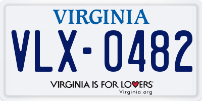 VA license plate VLX0482