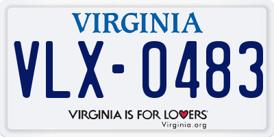 VA license plate VLX0483