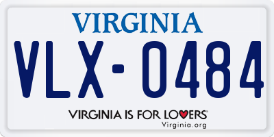 VA license plate VLX0484