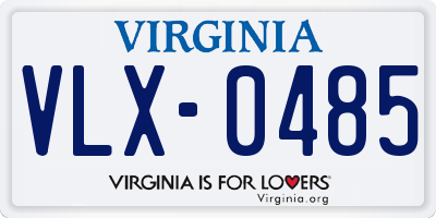 VA license plate VLX0485