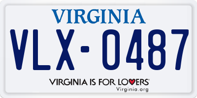 VA license plate VLX0487