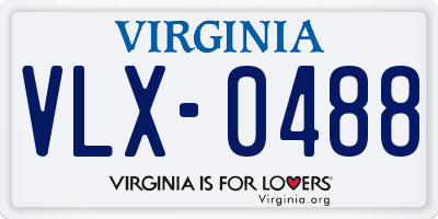 VA license plate VLX0488