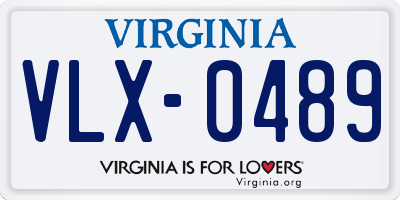 VA license plate VLX0489