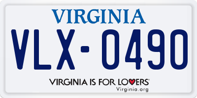 VA license plate VLX0490