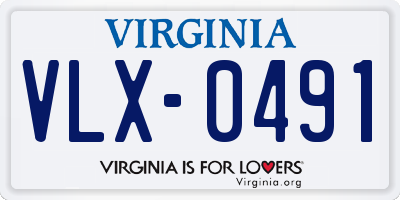 VA license plate VLX0491