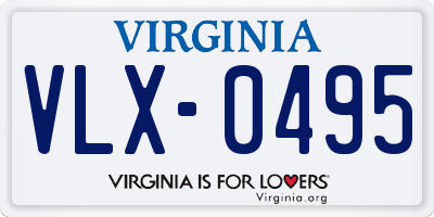 VA license plate VLX0495