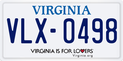 VA license plate VLX0498