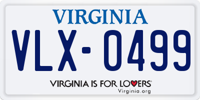 VA license plate VLX0499