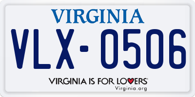 VA license plate VLX0506