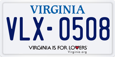 VA license plate VLX0508