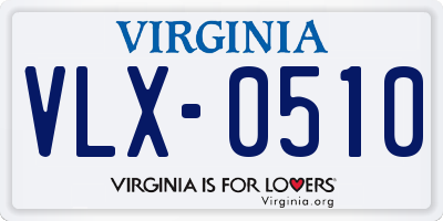 VA license plate VLX0510