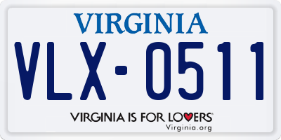 VA license plate VLX0511