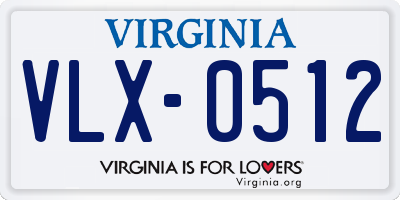 VA license plate VLX0512