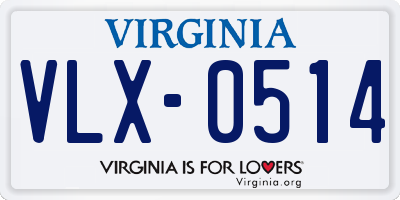 VA license plate VLX0514