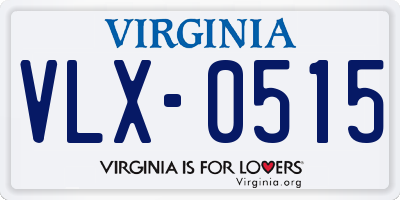 VA license plate VLX0515