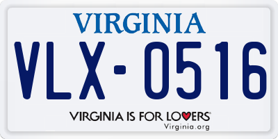 VA license plate VLX0516