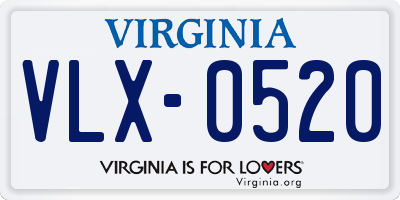 VA license plate VLX0520