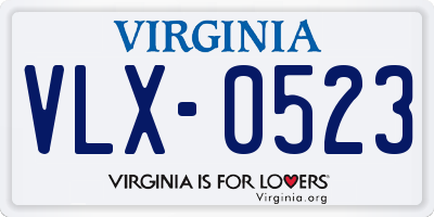 VA license plate VLX0523