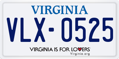 VA license plate VLX0525