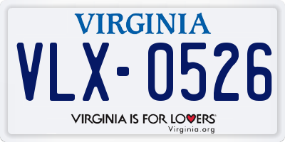 VA license plate VLX0526