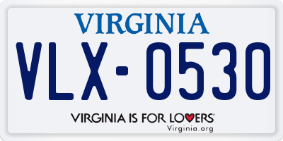 VA license plate VLX0530