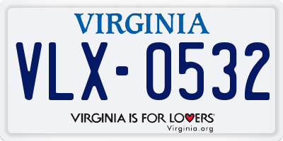 VA license plate VLX0532