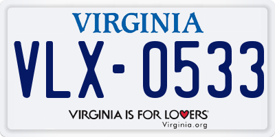 VA license plate VLX0533