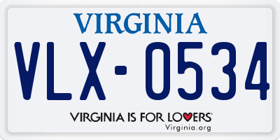 VA license plate VLX0534