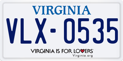 VA license plate VLX0535