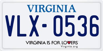 VA license plate VLX0536