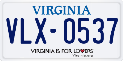 VA license plate VLX0537