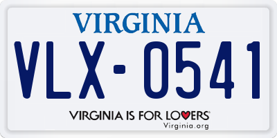 VA license plate VLX0541