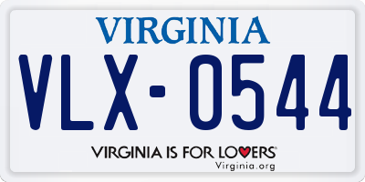 VA license plate VLX0544