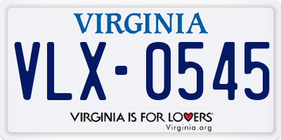 VA license plate VLX0545