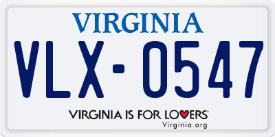 VA license plate VLX0547