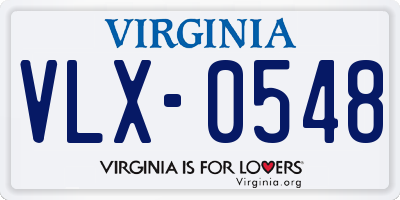 VA license plate VLX0548