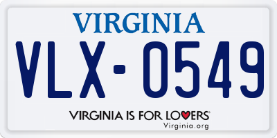 VA license plate VLX0549