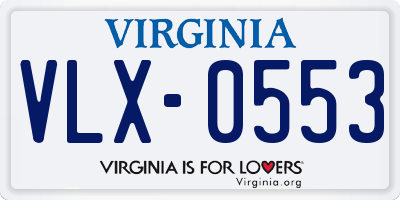 VA license plate VLX0553