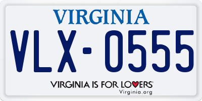 VA license plate VLX0555