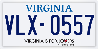 VA license plate VLX0557