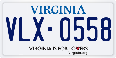 VA license plate VLX0558