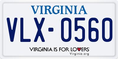 VA license plate VLX0560