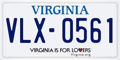 VA license plate VLX0561